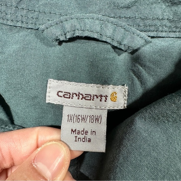 Carhartt Rugged Flex Bozeman Button Down Work Shirt Longsleeve Balsam Green 1X - Picture 12 of 15